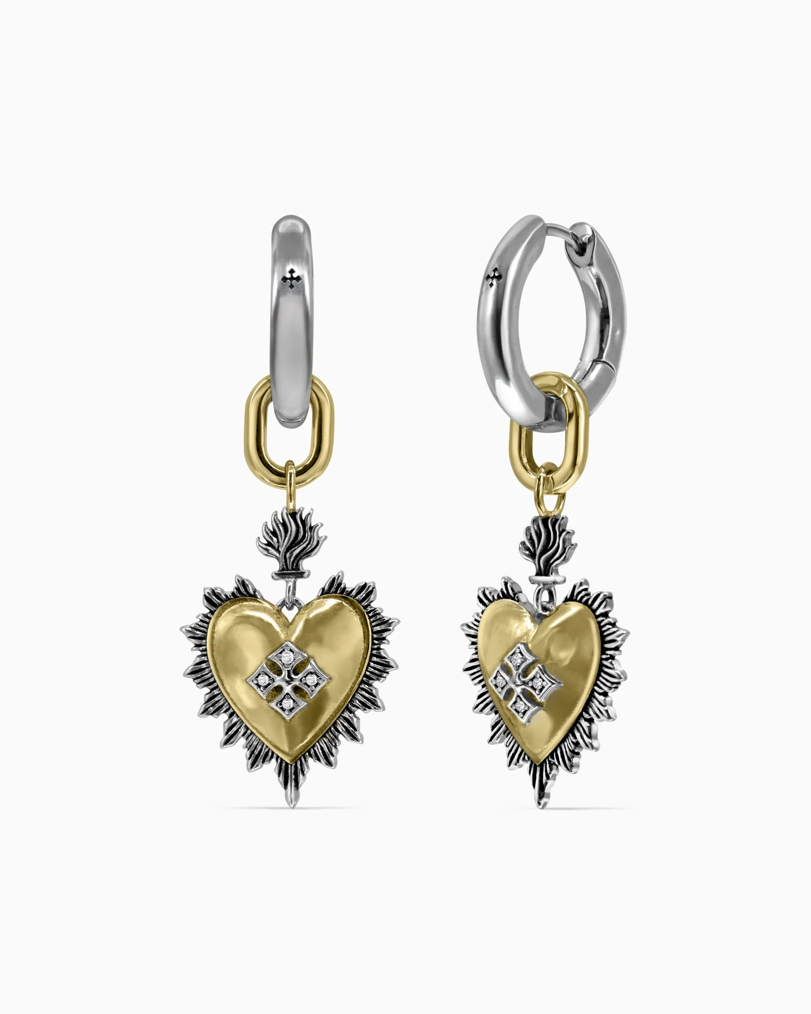 Bejewelled Sacred Heart Earrings